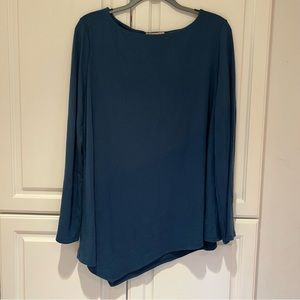 Dressbarn Asymmetrical Top Blue Size XL